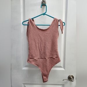 NWT Lulus Textured Tie Strap Bodysuit